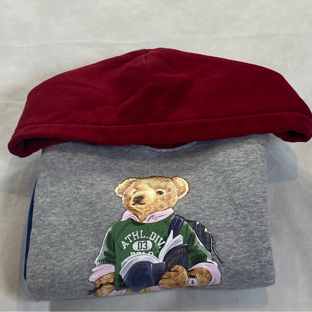 Polo Ralph Lauren Bear Color-Blocked Fleece Hoodie .Size S (8) - Picture 9 of 9